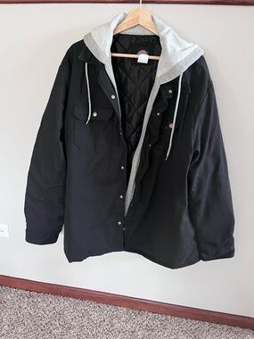 Dickies Black Work Jacket with Gray Hooded Lining